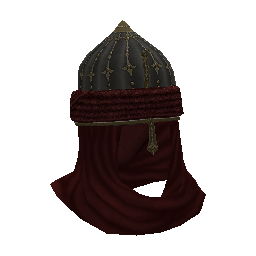 109 | Gulam Helmet with Red Cloth | itm_gulam_helm_b_market